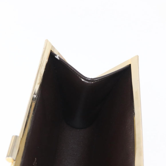 Christian Dior Trotter Canvas Clutch Bag Green Gold Auth BA9201