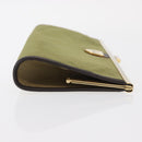 Christian Dior Trotter Canvas Clutch Bag Green Gold Auth BA9201-4