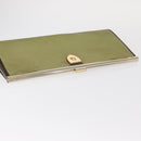 Christian Dior Trotter Canvas Clutch Bag Green Gold Auth BA9201-6