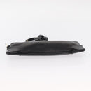 CHANEL Camelia Clutch Bag Lamb Skin Black Silver CC Auth BA9202V-5