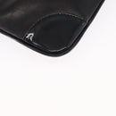 CHANEL Camelia Clutch Bag Lamb Skin Black Silver CC Auth BA9202V-14