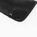 CHANEL Camelia Clutch Bag Lamb Skin Black Silver CC Auth BA9202V-12