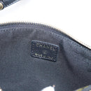 CHANEL Camelia Clutch Bag Lamb Skin Black Silver CC Auth BA9202V-18