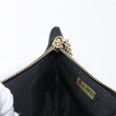 CHANEL Camelia Clutch Bag Lamb Skin Black Silver CC Auth BA9202V-19