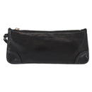 CHANEL Camelia Clutch Bag Lamb Skin Black Silver CC Auth BA9202V-2