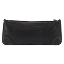 CHANEL Camelia Clutch Bag Lamb Skin Black Silver CC Auth BA9202V-3
