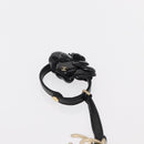 CHANEL Camelia Clutch Bag Lamb Skin Black Silver CC Auth BA9202V-8