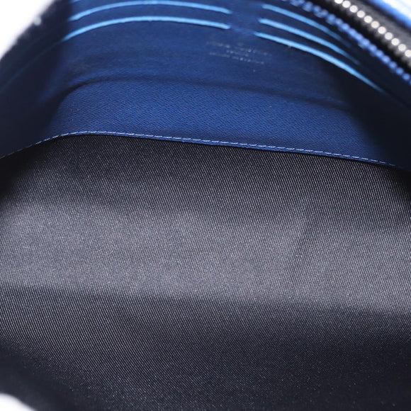 LOUIS VUITTON Taiga Leather Pochette Voyager MM Bag Blue M30399 LV Auth BA9205