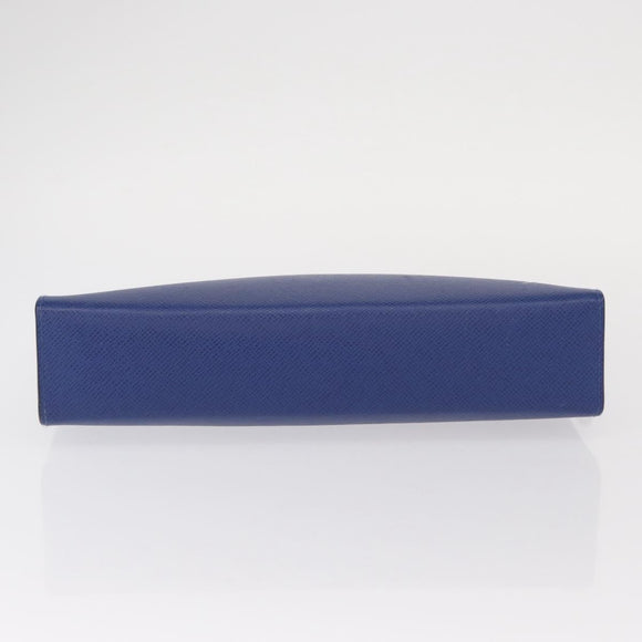LOUIS VUITTON Taiga Leather Pochette Voyager MM Bag Blue M30399 LV Auth BA9205