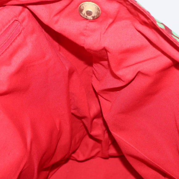 Gianni Versace Shoulder Bag Nylon Red Gold Auth BA9206