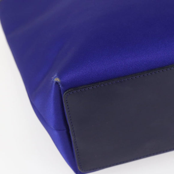 GUCCI Tote Bag Nylon Leather Blue Silver 002 1099 Auth BA9208