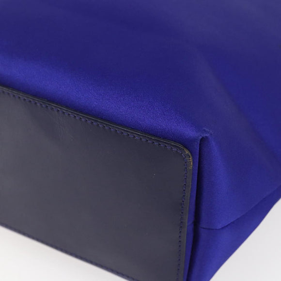 GUCCI Tote Bag Nylon Leather Blue Silver 002 1099 Auth BA9208