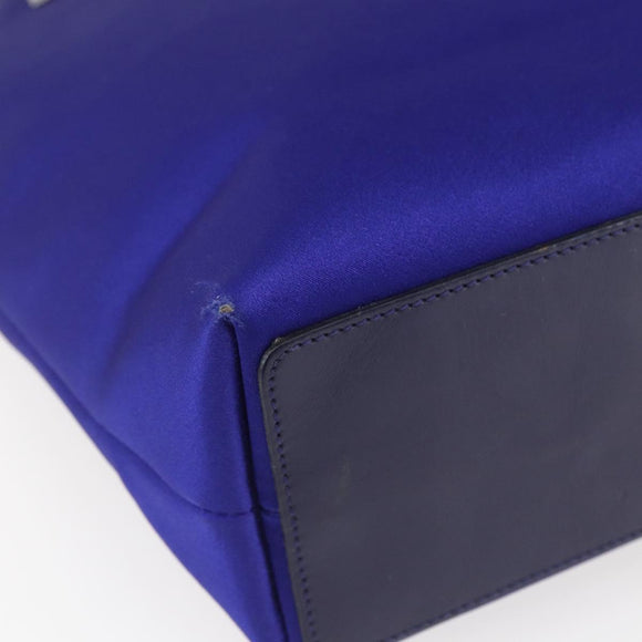 GUCCI Tote Bag Nylon Leather Blue Silver 002 1099 Auth BA9208