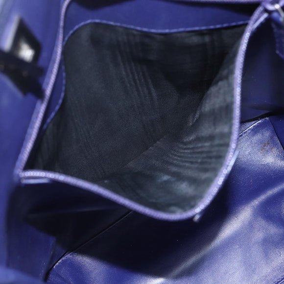 GUCCI Tote Bag Nylon Leather Blue Silver 002 1099 Auth BA9208