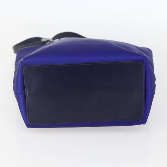 GUCCI Tote Bag Nylon Leather Blue Silver 002 1099 Auth BA9208