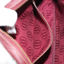 CARTIER Must Line Shoulder Bag Leather Bordeaux Gold Auth BA9209-20