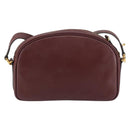 CARTIER Must Line Shoulder Bag Leather Bordeaux Gold Auth BA9209-2