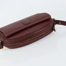 CARTIER Must Line Shoulder Bag Leather Bordeaux Gold Auth BA9209-6