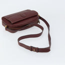 CARTIER Must Line Shoulder Bag Leather Bordeaux Gold Auth BA9209-7