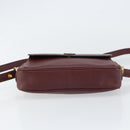 CARTIER Must Line Shoulder Bag Leather Bordeaux Gold Auth BA9209-5