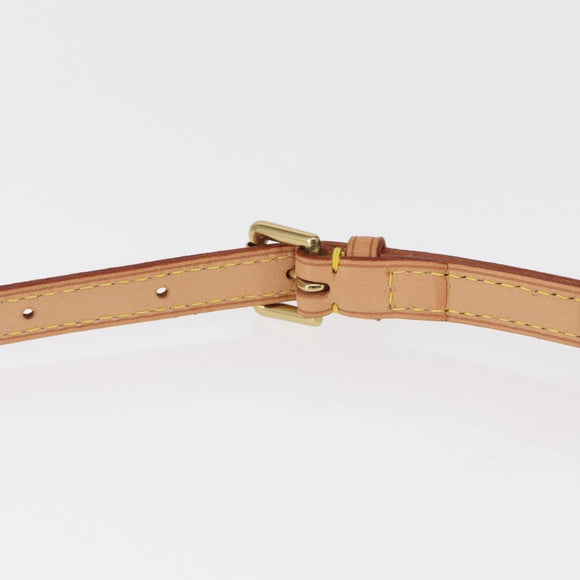 LOUIS VUITTON Belt Leather 38.2"" Beige LV Auth BA9210