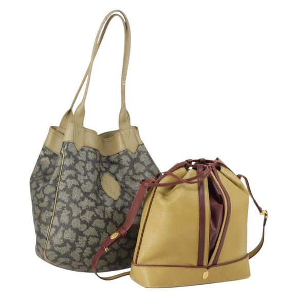 CARTIER Saint Laurent Shoulder Bag Leather 2 Set Beige Brown Auth BA9213