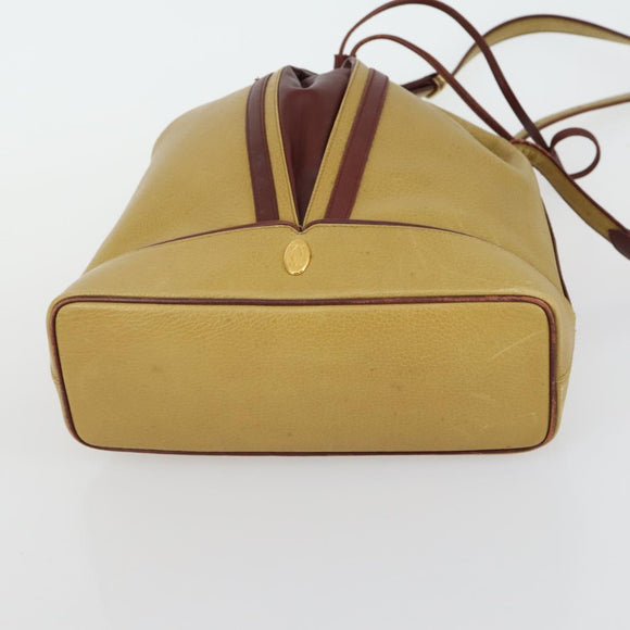 CARTIER Saint Laurent Shoulder Bag Leather 2 Set Beige Brown Auth BA9213