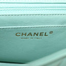 CHANEL Chain Mini Matelasse 16 Bag Lamb Skin LIme Green Gold CC Auth BA9219SAV-21