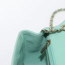 CHANEL Chain Mini Matelasse 16 Bag Lamb Skin LIme Green Gold CC Auth BA9219SAV-24