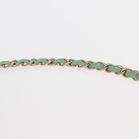 CHANEL Chain Mini Matelasse 16 Bag Lamb Skin LIme Green Gold CC Auth BA9219SAV