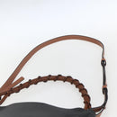 LOEWE Gate Baguette Shoulder Bag Leather 2way Black Silver Auth BA9223V-14