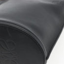 LOEWE Gate Baguette Shoulder Bag Leather 2way Black Silver Auth BA9223V-15