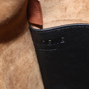 LOEWE Gate Baguette Shoulder Bag Leather 2way Black Silver Auth BA9223V-21