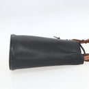 LOEWE Gate Baguette Shoulder Bag Leather 2way Black Silver Auth BA9223V-4