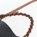 LOEWE Gate Baguette Shoulder Bag Leather 2way Black Silver Auth BA9223V-8