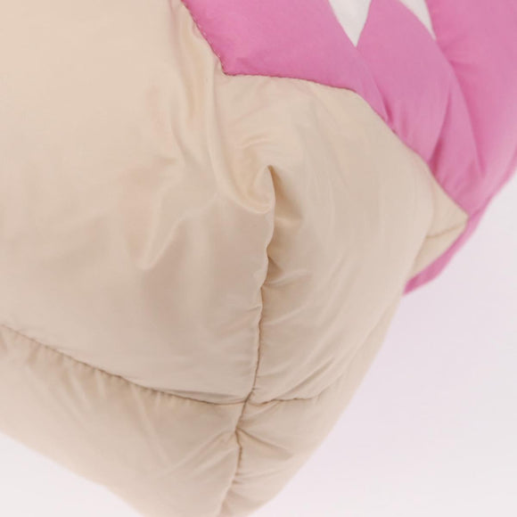 Miu Miu Padded Nylon Tote Bag Nylon Leather Pink Auth BA9224AM