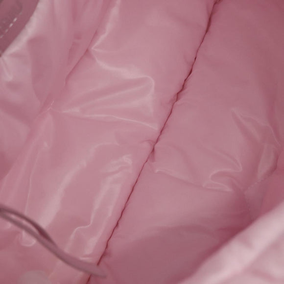 Miu Miu Padded Nylon Tote Bag Nylon Leather Pink Auth BA9224AM