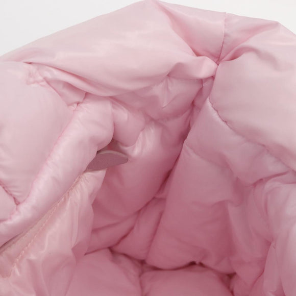 Miu Miu Padded Nylon Tote Bag Nylon Leather Pink Auth BA9224AM