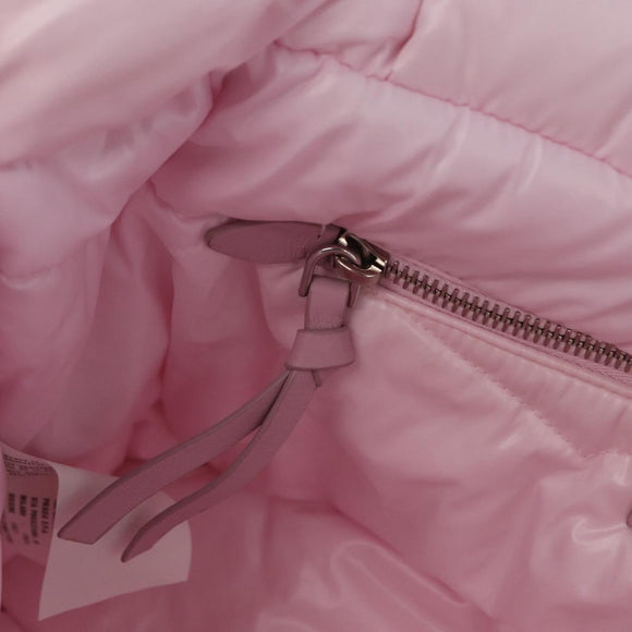 Miu Miu Padded Nylon Tote Bag Nylon Leather Pink Auth BA9224AM