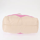 Miu Miu Padded Nylon Tote Bag Nylon Leather Pink Auth BA9224AM-5