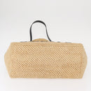 LOEWE Hand Bag Raffia 2way Beige Gold Auth BA9225V-5