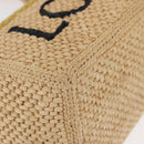 LOEWE Hand Bag Raffia 2way Beige Gold Auth BA9225V-15