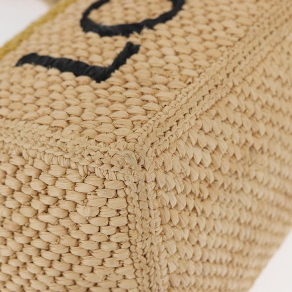 LOEWE Hand Bag Raffia 2way Beige Gold Auth BA9225V