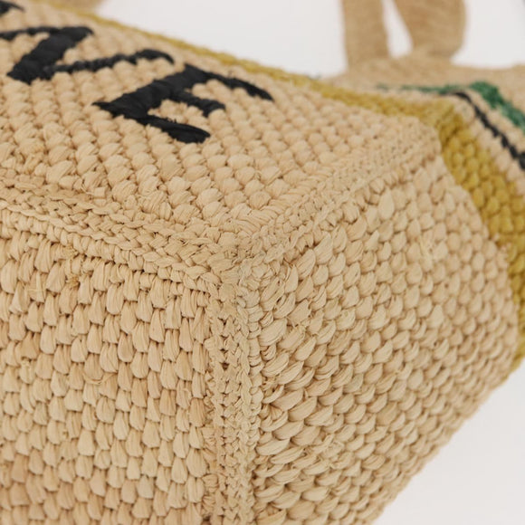 LOEWE Handtas Raffia 2way Beige Goud Auth BA9225V