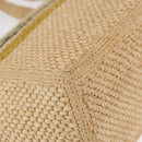 LOEWE Hand Bag Raffia 2way Beige Gold Auth BA9225V-17