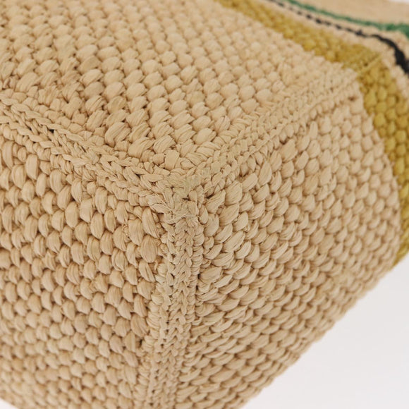 LOEWE Hand Bag Raffia 2way Beige Gold Auth BA9225V