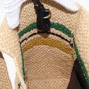 LOEWE Hand Bag Raffia 2way Beige Gold Auth BA9225V-21