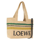 LOEWE Handtas Raffia 2way Beige Goud Auth BA9225V-1