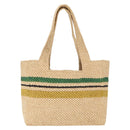 LOEWE Hand Bag Raffia 2way Beige Gold Auth BA9225V-2