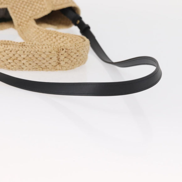 LOEWE Handtas Raffia 2way Beige Goud Auth BA9225V